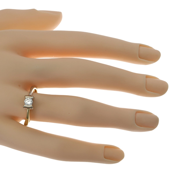 Diamantring, 18K, Gelb-/Weißgold, Brillant 0,34ct