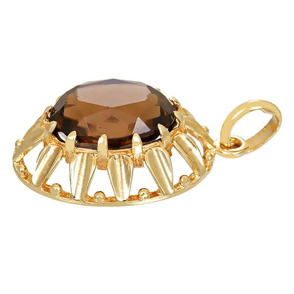 Anhänger, 14K, Gelbgold, Rauchquarz