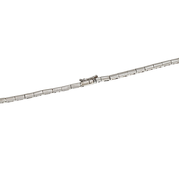 Collier, 18K, Weißgold, Brillanten, Diamanten, Saphir