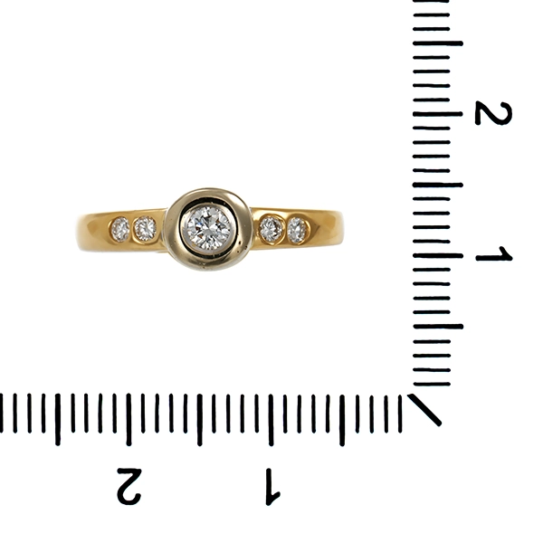 Diamantring, 18K, Gelb-/Weißgold, Brillanten 0,25 ct