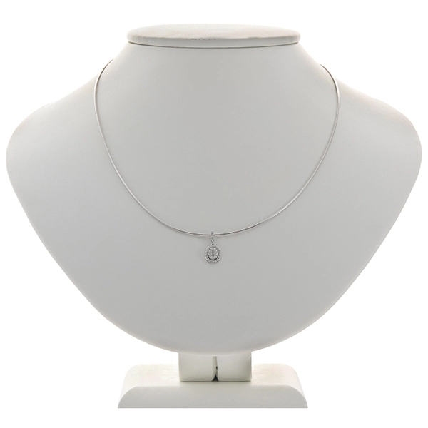 Collier, 14K, Weißgold, Brillanten 0,21 ct, Omega-