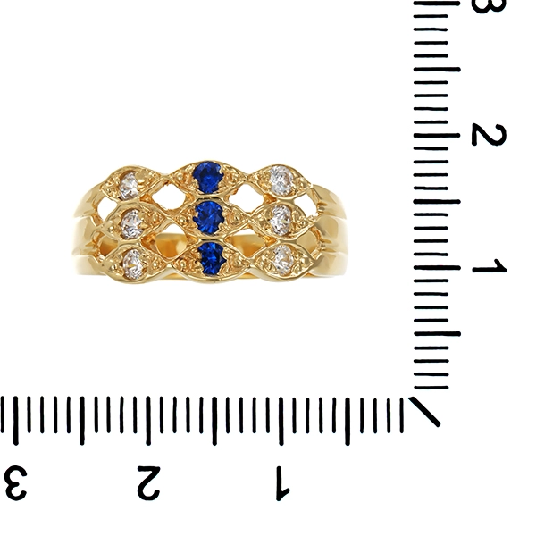 Ring, 14K, Gelbgold, Zirkonia, Schmucksteine