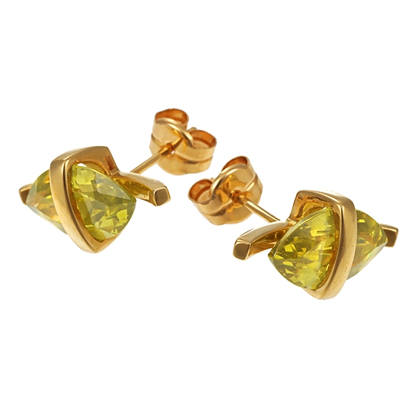 Ohrstecker, 18K, Gelbgold, Schmucksteine