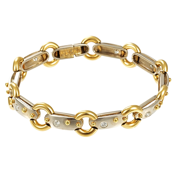 Armband, 18K, Gelb-/Weißgold, Brillant