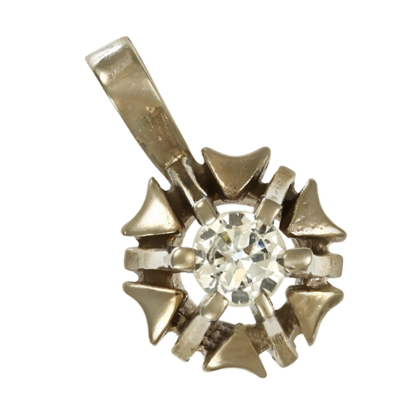 Anhänger, 14K, Weißgold, Brillant
