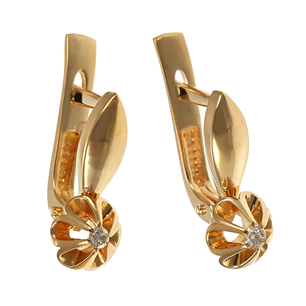 Ohrhänger, 14K, Gelbgold, Brillanten
