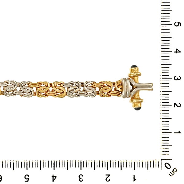 Armband, 14K, Gelb-/Weißgold, Saphir