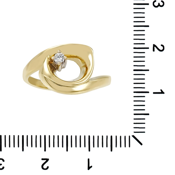 Diamantring, 14K, Gelbgold, Brillant