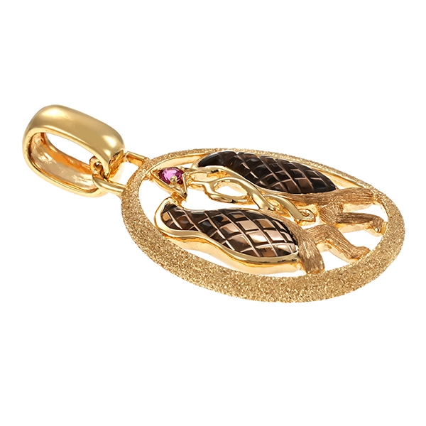 Anhänger 9K, Gelbgold, Schmucksteine