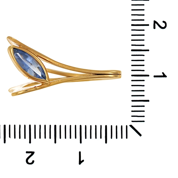 Ring, 14K, Gelbgold, synth. Spinell