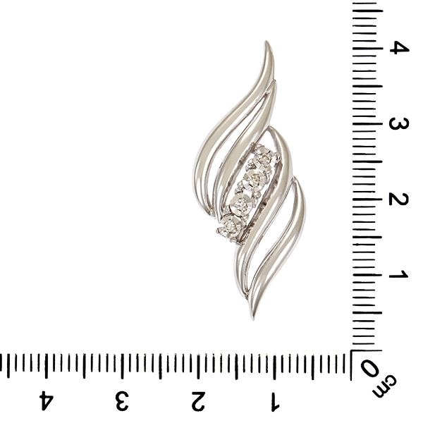 Anhänger, 8K, Weißgold, Diamanten