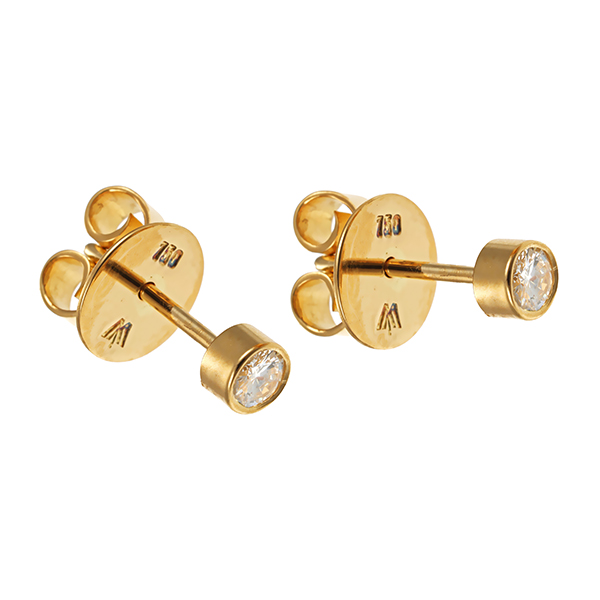 Solitärstecker, 18K, Gelbgold, Brillanten 0,24 ct