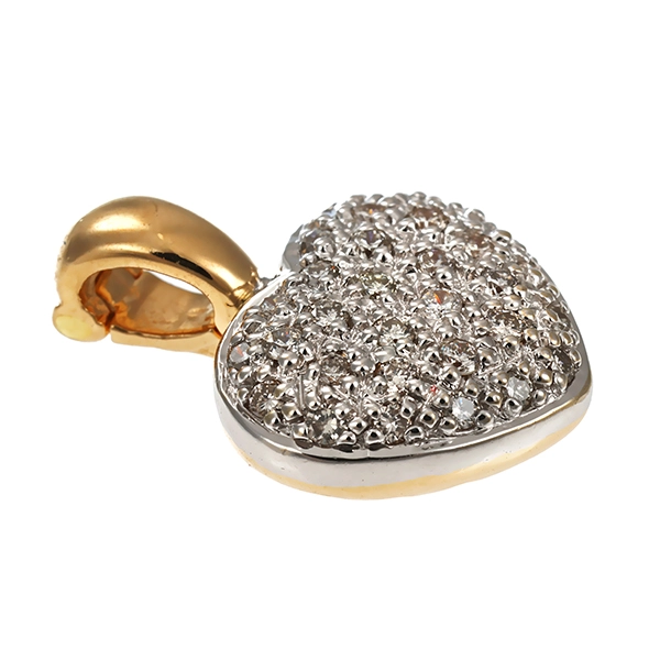 Anhänger, 14K, Gelb-/Weißgold, Brillanten