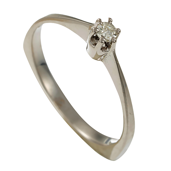 Diamantring, 14K, Weißgold, Brillant