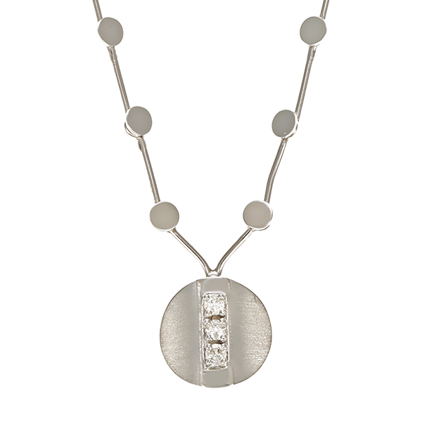 Collier, 14K, Weißgold, Brillanten