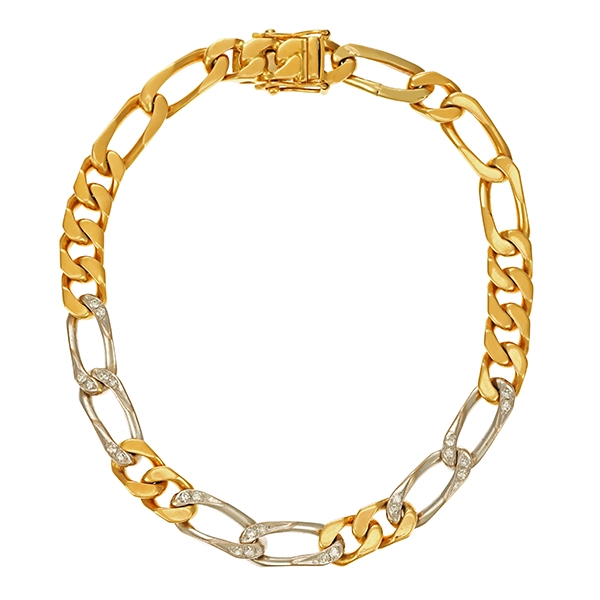 Armband, 14K, Gelb-/Weißgold, Diamant