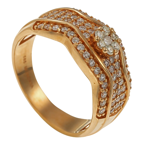 Ring, 14K, Gelbgold, Brillanten