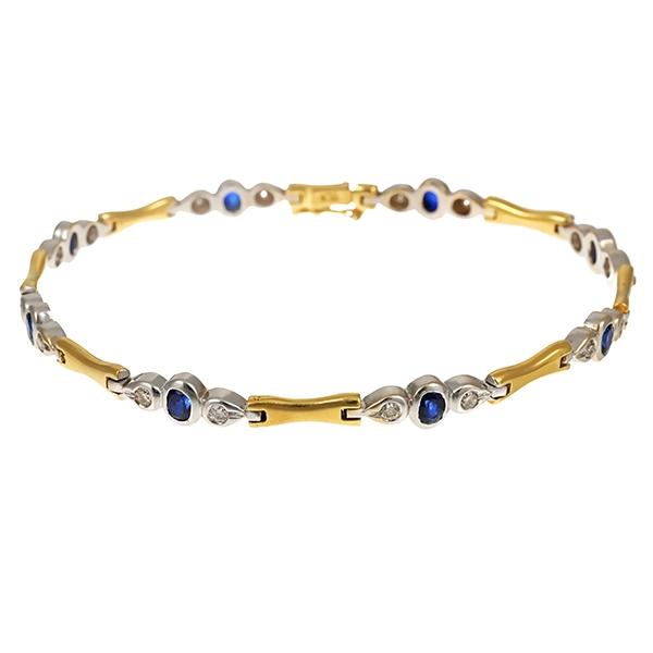 Armband, 18K, Gelb-/Weißgold, Saphir, Brillanten