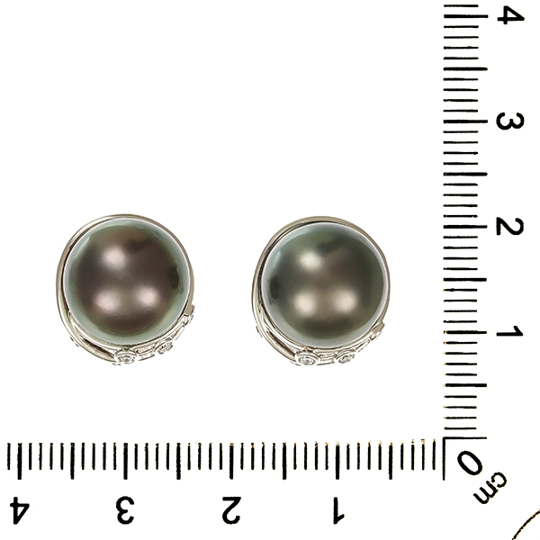 Clipstecker, 18K, Weißgold, Perlen, Brillanten