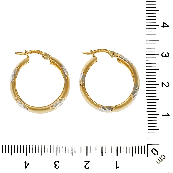 Creolen, 14K, Gelb-/Weißgold