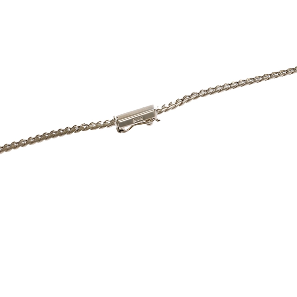 Collier, 14K, Weißgold, Perle, Diamanten