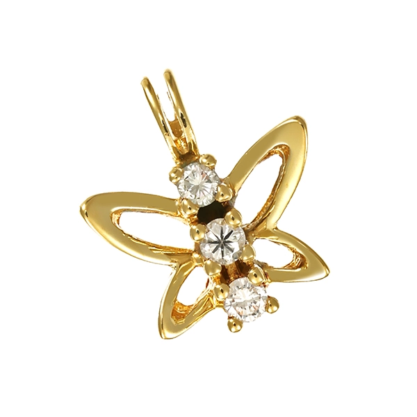Anhänger, 14K, Gelbgold, Brillanten