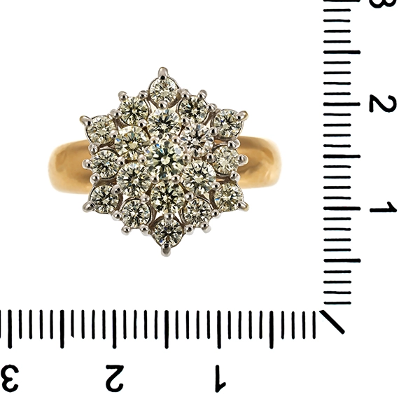 Diamantring, 14K, Gelb-/Weißgold, Brillanten