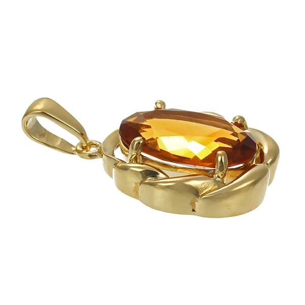 Anhänger, 14K, Gelbgold, Citrin