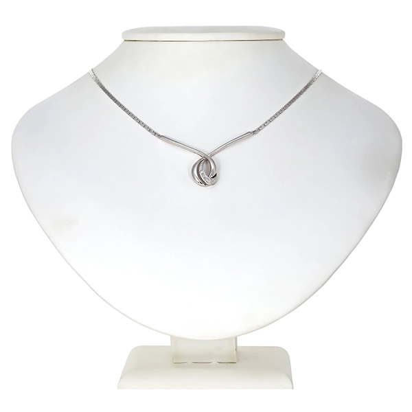 Collier, 14K, Weißgold, Diamanten