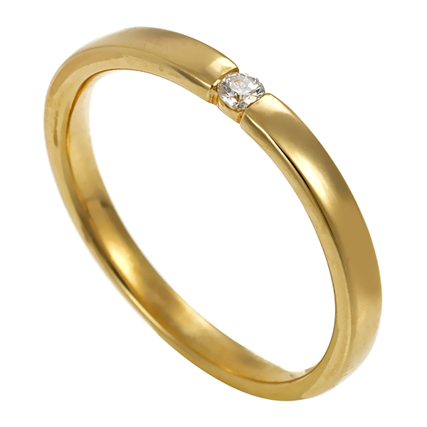 Brillantring, 14K, Gelbgold