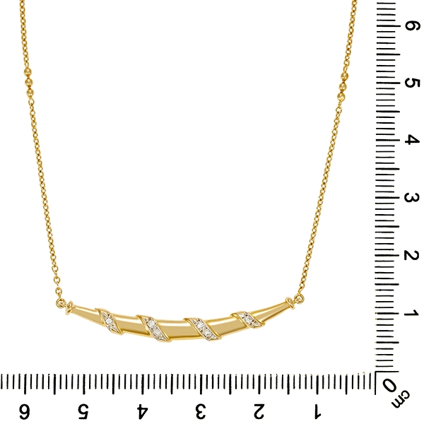 Collier, 14K, Gelbgold, Brillanten