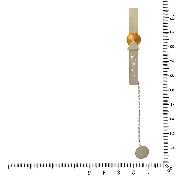 Krawattenhalter, Pt950, Platin-/Gelbgold, Brillanten