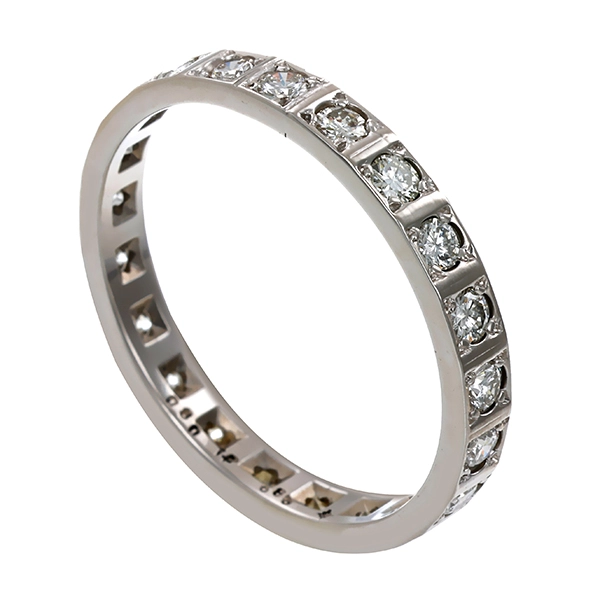 Ring, 14K, Weißgold, Brillanten, Memoire