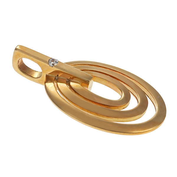 Anhänger, 9K, Gelbgold, Zirkonia