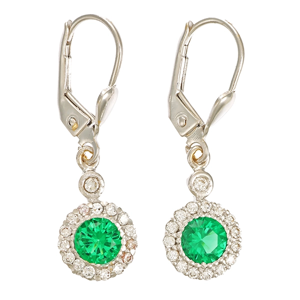 Ohrhänger, 14K, Weißgold, Zirkonia