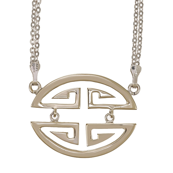 Collier, 14K, Weißgold, Anker-, 2-reihig