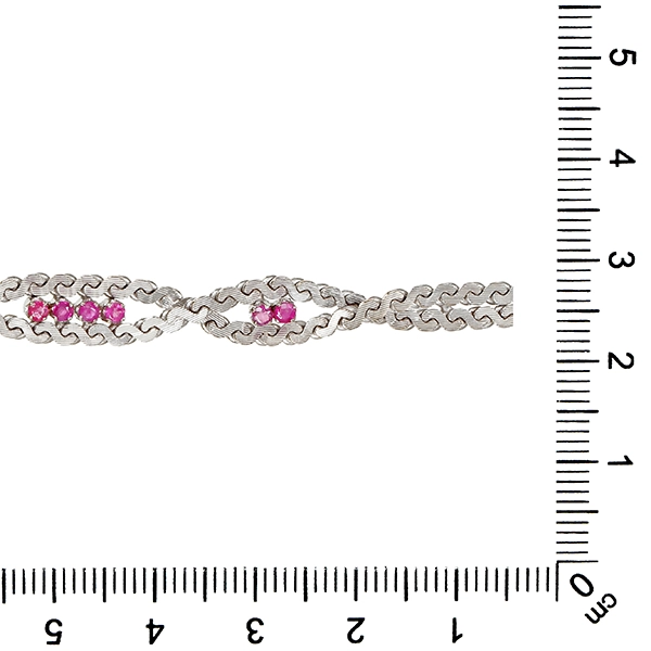 Armband, 18K, Weißgold, Rubine