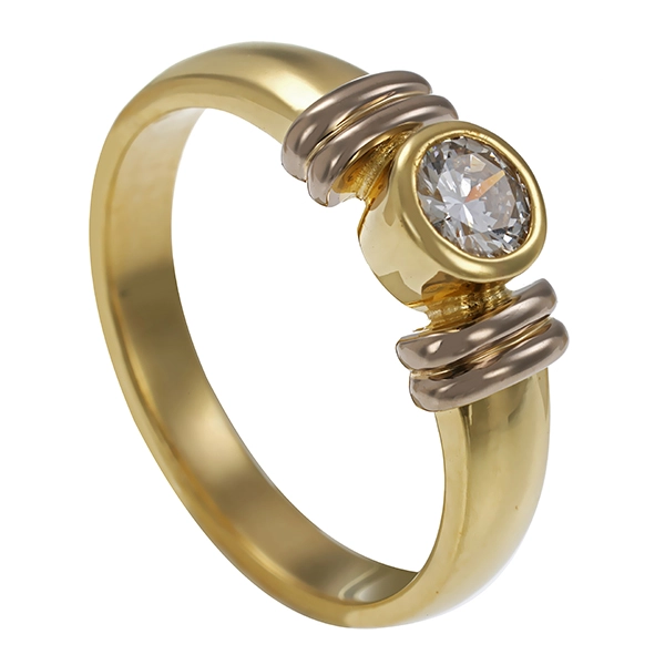 Brillantring, 14K, Gelb-/Weißgold, 0,25ct