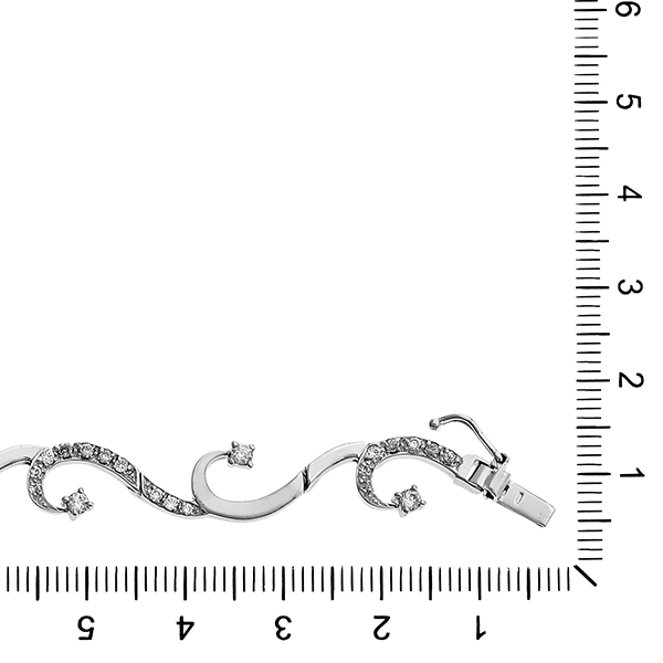 Armband, 14K, Weißgold, Zirkonia