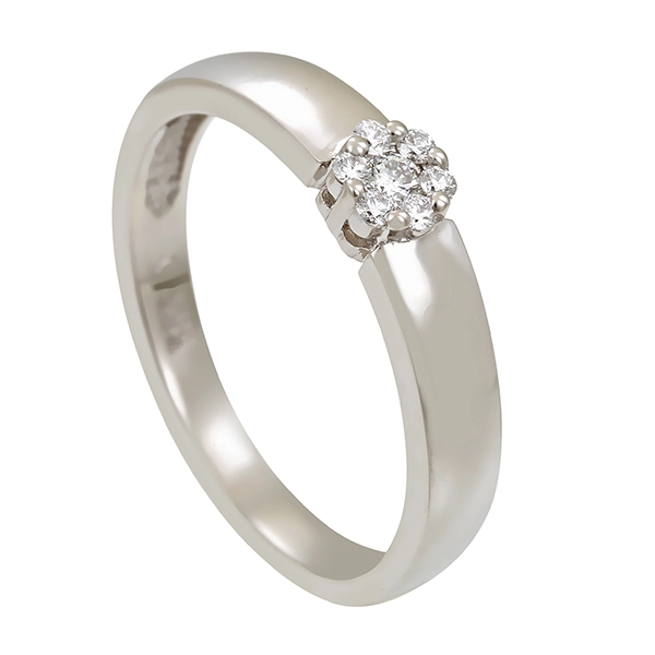 Diamantring, 14K, Weißgold, Brillanten