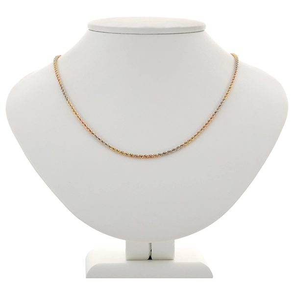 Collierkette, 18K, Gelbgold-/Weißgold, Kordel