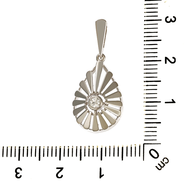 Anhänger, 14K, Weißgold, Brillant