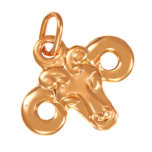 Anhänger, 14K, Rotgold, Widderkopf