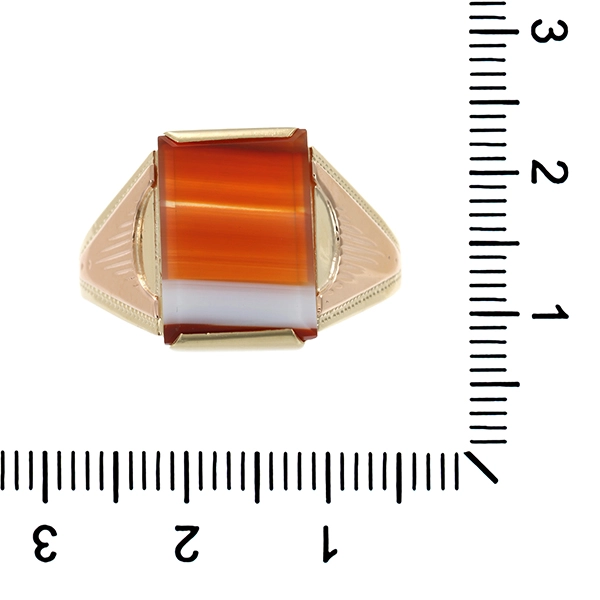 Herrenring, 14K, Gelbgold, Achat
