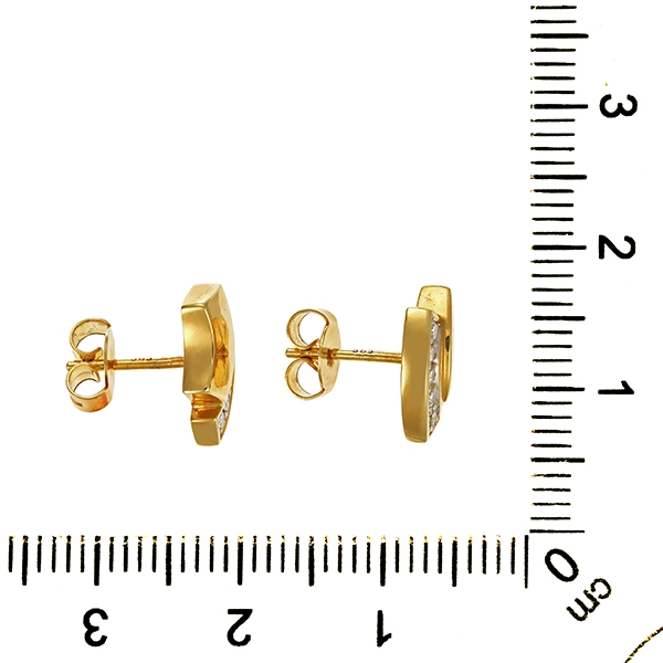Ohrstecker, 14K, Gelbgold, Brillanten
