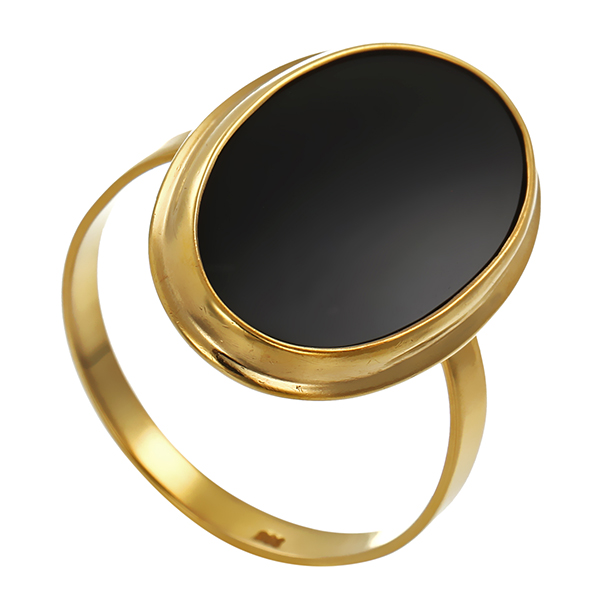Ring, 8K, Gelbgold, Onyx