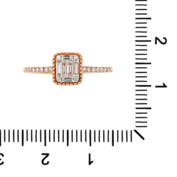 Diamantring, 18K, Rotgold, Brillanten, Diamanten