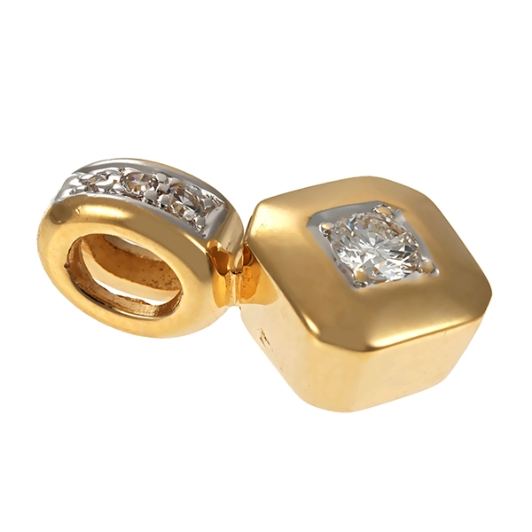 Anhänger, 14K, Gelb-/Weißgold, Brillant, Diamanten