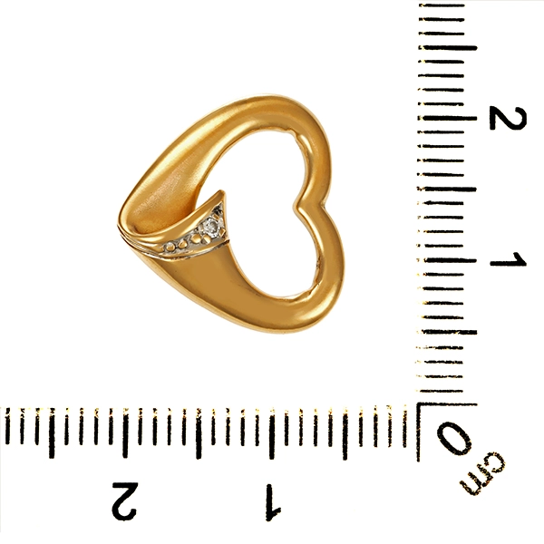 Anhänger, 18K, Gelb-/Weißgold, Brillant, herz