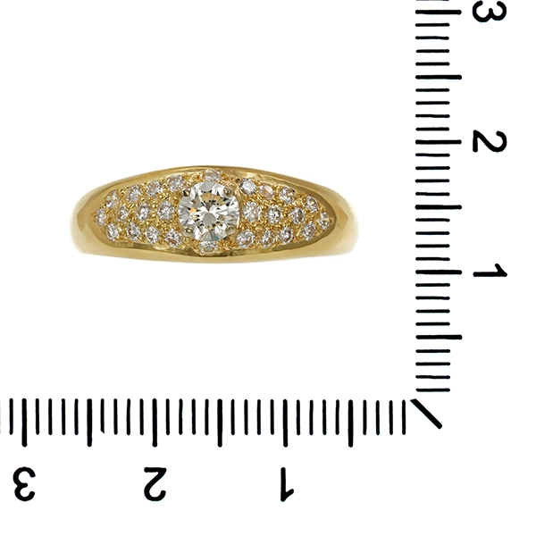 Diamantring, 14K, Gelbgold, Brillanten 0,64